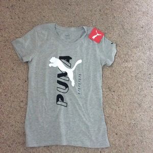 NWT women’s gray puma tee shirt top athletic running sporty casual